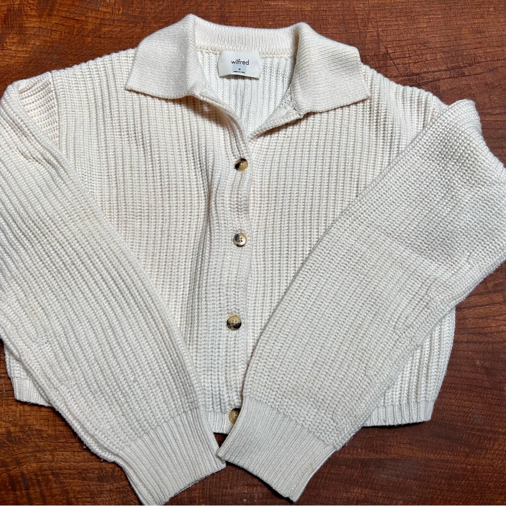 Wilfred Ivory Button-Up Cardigan